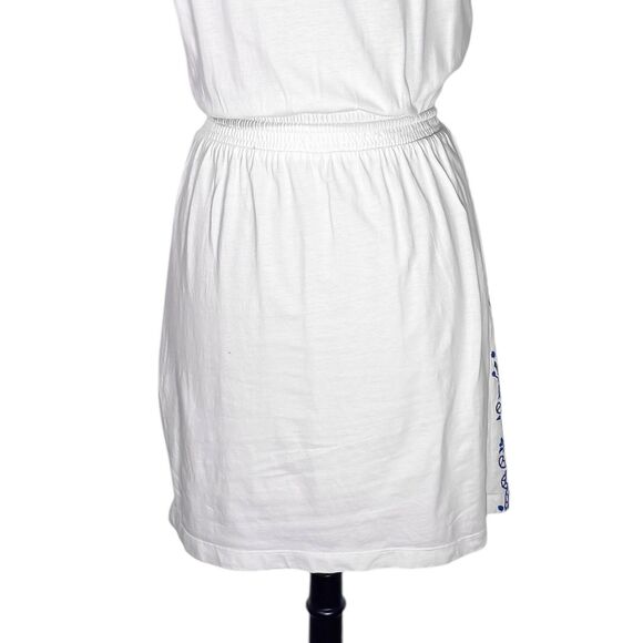 Ralph Lauren Women's Dress White Blue Embroidered Elastic Waist Beach Summer S - Picture 10 of 10